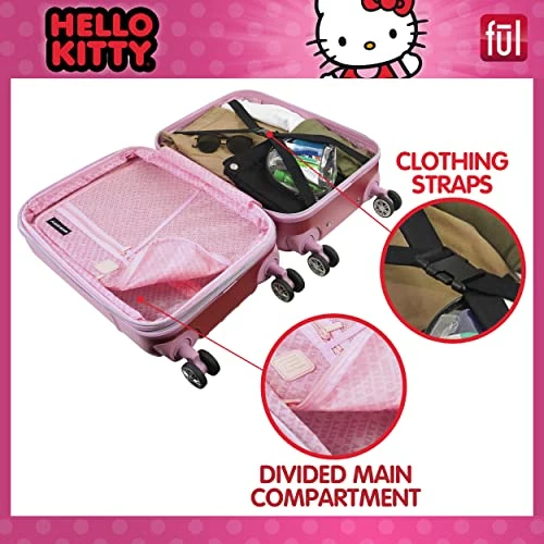 Ful Hello Kitty 21 Inch Rolling Luggage, Hardshell Carry On Suitcase With Wheels, Pink (HKFL0002AZ-650) 7 Ful Hello Kitty 21 Inch Rolling Luggage, Hardshell Carry On Suitcase With Wheels, Pink (HKFL0002AZ-650) - Image 5