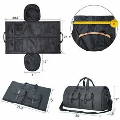Carry-on Garment Bag Large Duffel Bag Suit Travel Bag Weekend Bag Flight Bag With Shoe Pouch For Men Women (Black) -LUGGAGE FACTORY Sales 51Zasdapr3L