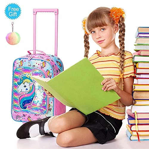 Kids Suitcase, Rolling Luggage With Wheels For Girls - Unicorn 10 Kids Suitcase, Rolling Luggage With Wheels For Girls - Unicorn - Image 8