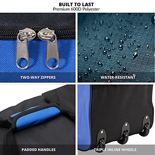 Jetstream Foldable 145L Duffle Bag With Triple Inline Wheels - Large Collapsible Duffel For Camping & Travel 5 Jetstream Foldable 145L Duffle Bag With Triple Inline Wheels - Large Collapsible Duffel For Camping & Travel - Image 3