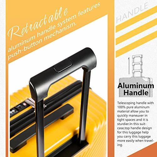 Coolife Luggage 3 Piece Sets PC+ABS Spinner Suitcase Carry On Fashion (Dark Green, One_Size) 7 Coolife Luggage 3 Piece Sets PC+ABS Spinner Suitcase Carry On Fashion (Dark Green, One_Size) - Image 5