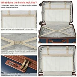 NZBZ Vintage Luggage Sets With Spinner Wheels Carry On Suitcase Tsa Lock Luggage 3 Pieces (Navy Blue, 14inch & 20inch & 28inch) 15 NZBZ Vintage Luggage Sets With Spinner Wheels Carry On Suitcase Tsa Lock Luggage 3 Pieces (Navy Blue, 14inch & 20inch & 28inch) -LUGGAGE FACTORY Sales 51bI7s9ELVS