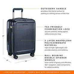 Briggs & Riley Sympatico Hardside International Spinner Luggage, Matte Navy, 21-Inch Carry-On -LUGGAGE FACTORY Sales 51ca7YZeVlL