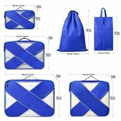 P.travel 6Pcs Packing Cubes For Travel Lightweight Luggage Organizer Bag Travel Cubes (Blue) -LUGGAGE FACTORY Sales 51erGKm6RAL