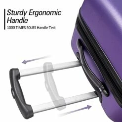 Expandable 3 Piece Luggage Sets Hardside Durable Suitcase With Spinner Wheels TSA Lock, 3 Pcs Carry On Case Travel Home Outdoor School Lightweight Trolley Case ( 20" 24" 28" Purple) -LUGGAGE FACTORY Sales 51ga6T aqsS