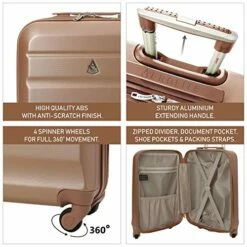 Large Capacity Maximum Allowance 22x14x9 Airline Approved By Delta United Southwest & More Carry On Luggage Bag | Rolling Travel Suitcase | Lightweight Small Hard Shell Trolley | 19.3x14x9in Body Size -LUGGAGE FACTORY Sales 51h09oBsEiL