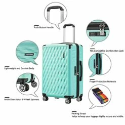 JOYWAY JOYWAY 3 Pcs Luggage Set Hardside Lightweight Spinner Suitcase With TSA Lock (green) 16 JOYWAY JOYWAY 3 Pcs Luggage Set Hardside Lightweight Spinner Suitcase With TSA Lock (green) -LUGGAGE FACTORY Sales 51hBOnftdxS