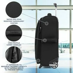Travelpro Maxlite 5-Softside Lightweight Expandable Upright Luggage, Black, Carry-On 20-Inch -LUGGAGE FACTORY Sales 51hwInQ7WwL