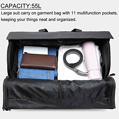 Garment Bags Convertible Suit Travel Bag With Shoes Compartment Waterproof Large Carry On Duffel Bags Garment Weekender Bag For Men Women Black 7 Garment Bags Convertible Suit Travel Bag With Shoes Compartment Waterproof Large Carry On Duffel Bags Garment Weekender Bag For Men Women Black - Image 5