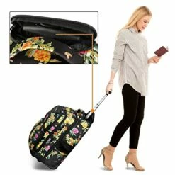 Backpack With Wheels, Travel-friendly Rolling Laptop Backpack For Men Women, MATEIN Freewheel Carry On Luggage Business Bag, Compact College School Student Computer Bag Fit 17 Inch Notebook, Floral -LUGGAGE FACTORY Sales 51iZFyIuw6L