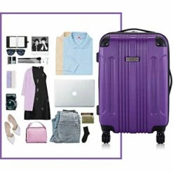 Goplus 20" ABS Carry On Luggage Expandable Hardside Travel Bag Trolley Rolling Suitcase GLOBALWAY (Purple) -LUGGAGE FACTORY Sales 51ihorXYTvL