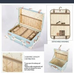 COTRUNKAGE 24 Inch Large Vintage Luggage Set 2 Pieces Rolling Suitcases For Women (13" & 24", Sky Blue) 8 COTRUNKAGE 24 Inch Large Vintage Luggage Set 2 Pieces Rolling Suitcases For Women (13" & 24", Sky Blue) -LUGGAGE FACTORY Sales 51ioVCZAhHL