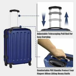 Goplus 3Pcs Luggage Set, Hardside Travel Rolling Suitcase, 20/24/28 Rolling Luggage Upright, Hardshell Spinner Luggage Set With Telescoping Handle, Coded Lock Travel Trolley Case (Dark Blue) 16 Goplus 3Pcs Luggage Set, Hardside Travel Rolling Suitcase, 20/24/28 Rolling Luggage Upright, Hardshell Spinner Luggage Set With Telescoping Handle, Coded Lock Travel Trolley Case (Dark Blue) -LUGGAGE FACTORY Sales 51j0lHl 2BxnL