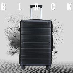 3 Piece Set Luggage Spinner Hardshell Lightweight Durable Suitcase TSA Lock, Women Men Teens Home Outdoor School Travel Carry On Luggage Sets, 20/24/28 Inch Black -LUGGAGE FACTORY Sales 51kQAdJLZaS