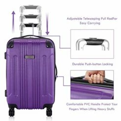 Goplus 20" ABS Carry On Luggage Expandable Hardside Travel Bag Trolley Rolling Suitcase GLOBALWAY (Purple) -LUGGAGE FACTORY Sales 51lWRt8FBxL