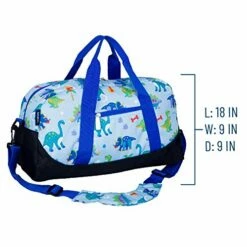 Wildkin Kids Overnighter Duffel Bags For Boys & Girls, Measures 18 X 9 X 9 Inches Duffel Bag For Kids, Carry-On Size & Ideal For School Practice Or Overnight Travel, BPA-free (Dinosaur Land) -LUGGAGE FACTORY Sales 51lbysHYGNL
