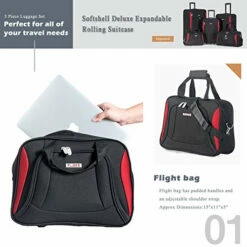 Flieks 5 Piece Luggage Set Deluxe Expandable Rolling Suitcase (black&red) 10 Flieks 5 Piece Luggage Set Deluxe Expandable Rolling Suitcase (black&red) -LUGGAGE FACTORY Sales 51loHqgziRL aa140292 7f74 4acc 8f15 5192158ec7fe