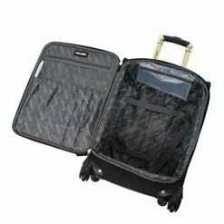 Steve Madden Designer Luggage Collection- 3 Piece Softside Expandable Lightweight Spinner Suitcases- Travel Set Includes Under Seat Bag, 20-Inch Carry On & 28-Inch Checked Suitcase (Peek-A-Boo Black) -LUGGAGE FACTORY Sales 51m5wnrl9VL ec711fdb fcb9 4089 9e2a 83f32f7f89ac