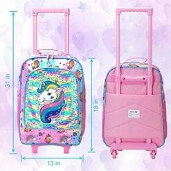 Kids Suitcase, Rolling Luggage With Wheels For Girls - Unicorn 14 Kids Suitcase, Rolling Luggage With Wheels For Girls - Unicorn -LUGGAGE FACTORY Sales 51mJvFxsIdS