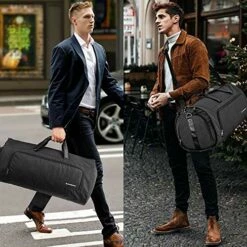 Carry On Garment Bag, 60L Large Travel Duffel Bag With Shoes Compartment Convertible Suit Travel Bag Weekender Bag For Men Women -LUGGAGE FACTORY Sales 51mjkB2aRTL