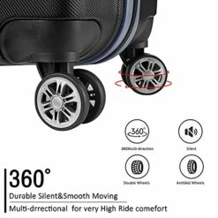 JOYWAY Luggage 3 Piece Set Suitcase Lightweight Hardshell TSA Lock Spinner (black) -LUGGAGE FACTORY Sales 51oC3GL500S