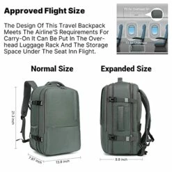 Molnia Travel Backpack For Men, 47L Carry On Backpack, 17.3inch Laptop Backpack Flight Approved, With 3 Packing Cubes & 1 Shoe Bag, Expandable Business Suitcase, Weekender Duffel Bag, Grey-green 13 Molnia Travel Backpack For Men, 47L Carry On Backpack, 17.3inch Laptop Backpack Flight Approved, With 3 Packing Cubes & 1 Shoe Bag, Expandable Business Suitcase, Weekender Duffel Bag, Grey-green -LUGGAGE FACTORY Sales 51pEPT6tgPL