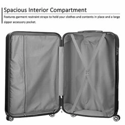 JOYWAY Luggage 3 Piece Set Suitcase Lightweight Hardshell TSA Lock Spinner (black) -LUGGAGE FACTORY Sales 51pVcELpJ S