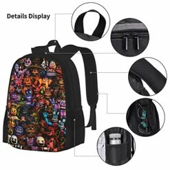 Five Nights At Freddy'S Backpack 3pcs Set Youth Boys Shoulder Bag Girls Bookbag With Lunch Bog Pencil Case Teens -LUGGAGE FACTORY Sales 51pgcUWqrsS