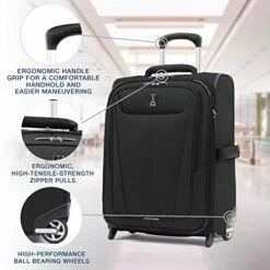 Travelpro Maxlite 5-Softside Lightweight Expandable Upright Luggage, Black, Carry-On 20-Inch -LUGGAGE FACTORY Sales 51q6APOrzCL