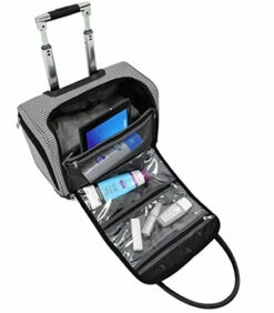 LONDON FOG Cambridge II 15-Inch 8 Wheel Under Seat Bag, Black White Houndstooth -LUGGAGE FACTORY Sales 51r7rxi0CkL