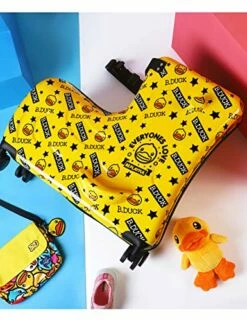 AO WEI LA OW Cute Unisex Kids Ride On Suitcase Travel Trolley Case Spinner Carry On Luggage With Wheels Suggest Fits To Kids Aged 3-6 Years Old(Yellow/01, 20 Inch) -LUGGAGE FACTORY Sales 51rCAsfrsCL