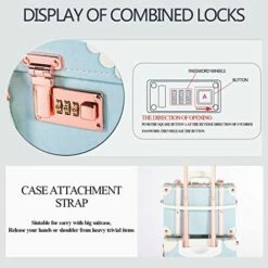 COTRUNKAGE 24 Inch Large Vintage Luggage Set 2 Pieces Rolling Suitcases For Women (13" & 24", Sky Blue) 9 COTRUNKAGE 24 Inch Large Vintage Luggage Set 2 Pieces Rolling Suitcases For Women (13" & 24", Sky Blue) -LUGGAGE FACTORY Sales 51rT87MOSxL