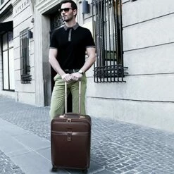 Retro Travel Suitcase Rolling Spinner Luggage Women Trolley Case 24inch Wheels Man 20inch Box PVC Vintage Cabin Travel Bag Trunk (Color : 24inch) -LUGGAGE FACTORY Sales 51sdXXEPfhL