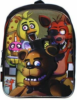 Five Nights At Freddys 3D Molded Freddy Foxy And Chica 16 Backpack