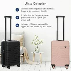 Bric's B|Y Ulisse Spinner Suitcase - 21 Inch Carry-On Luggage - Hard Exterior And TSA-Approved Lock - Pearl Pink -LUGGAGE FACTORY Sales 51tB4aTPXNL