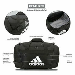 Adidas Defender III Medium Duffel Bag, Black/White -LUGGAGE FACTORY Sales 51tSmPWnHCL 8ddbe493 2b4c 4b71 b4e8 819e751fd172
