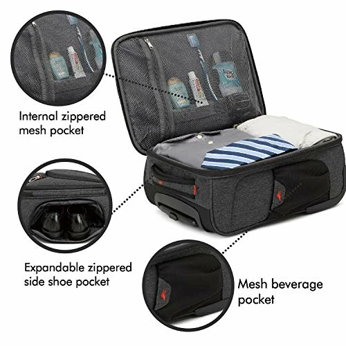 High Sierra Endeavor Wheeled Underseat Carry-On, Mercury Heather, One Size 7 High Sierra Endeavor Wheeled Underseat Carry-On, Mercury Heather, One Size - Image 5