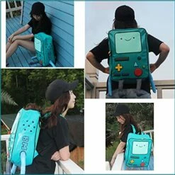 Adventure Time BackpackS Finn And Jake Skybird Beemo BMO BackpackS Water Resistant Cartoon Robot Backpacks For Women Men College School Student Laptop Green PU Backpacks -LUGGAGE FACTORY Sales 51zAOvns14L