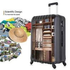 4 Piece Luggage Sets With Spinner Wheels Travel Suitcase Hard-shell Lightweight 16" 20" 24" 28" (4 PCS LM Black) 14 4 Piece Luggage Sets With Spinner Wheels Travel Suitcase Hard-shell Lightweight 16" 20" 24" 28" (4 PCS LM Black) -LUGGAGE FACTORY Sales 51zoAb7RBfL