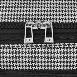 LONDON FOG Cambridge II 15-Inch 8 Wheel Under Seat Bag, Black White Houndstooth -LUGGAGE FACTORY Sales 61AQCVtm6lL