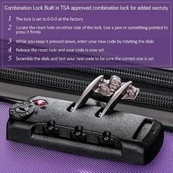 Expandable 3 Piece Luggage Sets Hardside Durable Suitcase With Spinner Wheels TSA Lock, 3 Pcs Carry On Case Travel Home Outdoor School Lightweight Trolley Case ( 20" 24" 28" Purple) -LUGGAGE FACTORY Sales 61Sh iXNL5S