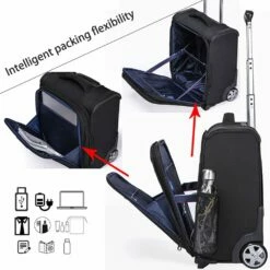VERAGE Wheeled Underseat Carry-on Rolling Business Suitcase With USB Port,16.5 Inch Softside Airline Approved Luggage -LUGGAGE FACTORY Sales 61hnNZfAsML