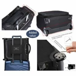 VERAGE Wheeled Underseat Carry-on Rolling Business Suitcase With USB Port,16.5 Inch Softside Airline Approved Luggage -LUGGAGE FACTORY Sales 61mvYXWvwEL