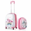 HONEY JOY 2Pc Kids Luggage Set, 12'' Backpack & 16'' Rolling Suitcase, Hard Shell Trolley Suitcase With Spinner Wheels, Carry On Luggage Set For Boys And Girls Travel (Unicorn) -LUGGAGE FACTORY Sales 61xhmiuDOlL