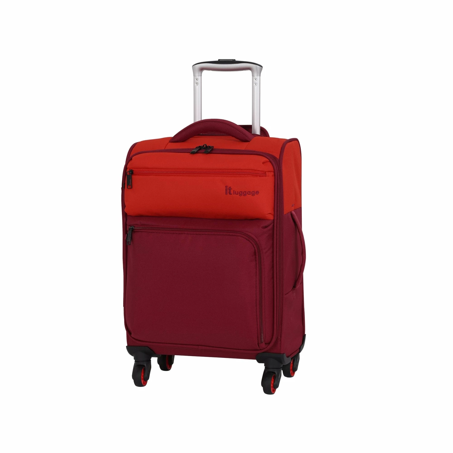 It Luggage Duotone 4 Wheel Lightweight Cabin Suitcase, 53 Cm, 34 L, Orange + Red Dahlia 3 It Luggage Duotone 4 Wheel Lightweight Cabin Suitcase, 53 Cm, 34 L, Orange + Red Dahlia
