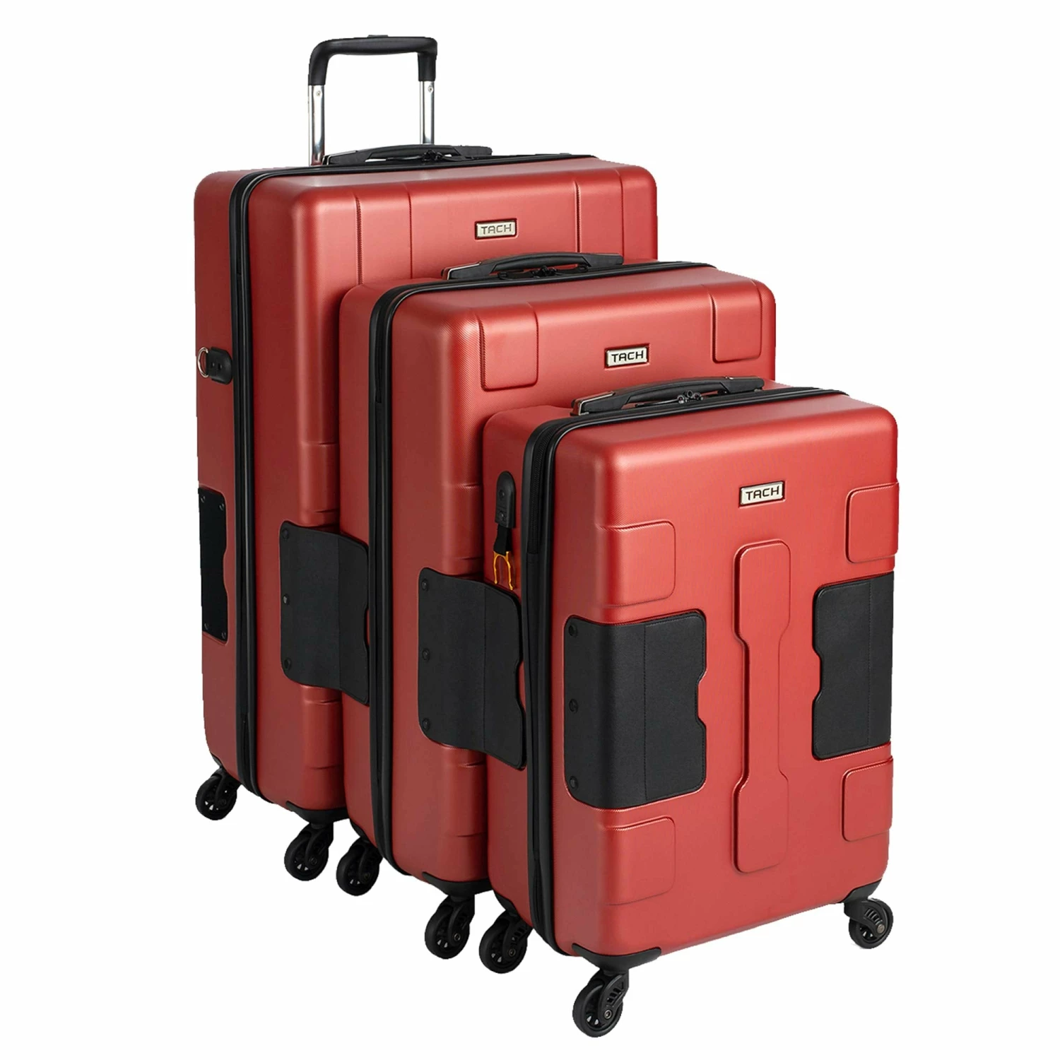 TACH TUFF 3-Piece Hardcase Connectable Luggage & Carryon Travel Bag Set | Rolling Suitcase With Patented Built-In Connecting System | Easily Link & Carry 9 Bags At Once (wine Red) 3 TACH TUFF 3-Piece Hardcase Connectable Luggage & Carryon Travel Bag Set | Rolling Suitcase With Patented Built-In Connecting System | Easily Link & Carry 9 Bags At Once (wine Red)
