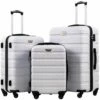 Coolife Luggage 3 Piece Set Suitcase Spinner Hardshell Lightweight TSA Lock 4 Piece Set (White) 2 Coolife Luggage 3 Piece Set Suitcase Spinner Hardshell Lightweight TSA Lock 4 Piece Set (White) -LUGGAGE FACTORY Sales 71NHTuS2moL