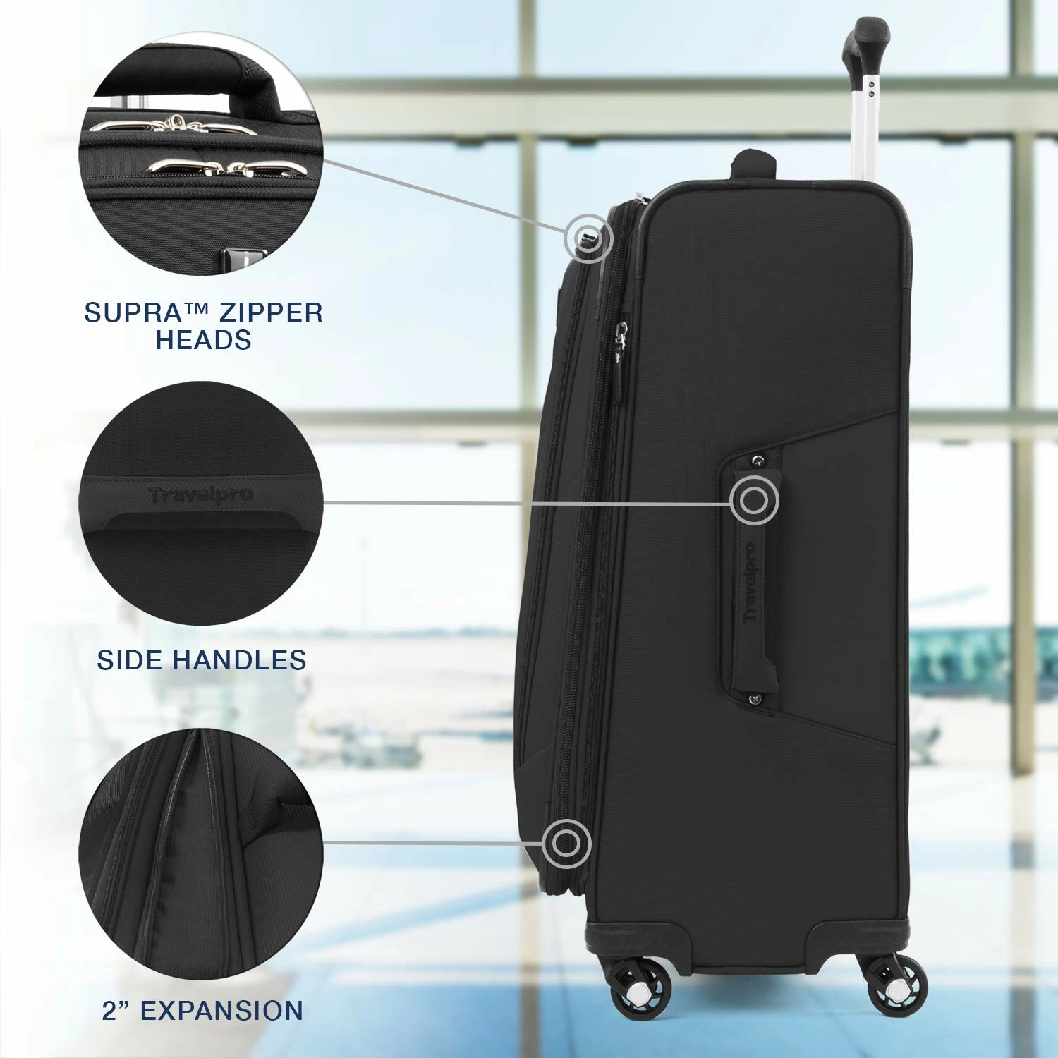 Travelpro Maxlite 5 Lightweight Checked Medium 25" Expandable Softside Luggage Black, 25-inch 7 Travelpro Maxlite 5 Lightweight Checked Medium 25" Expandable Softside Luggage Black, 25-inch - Image 5