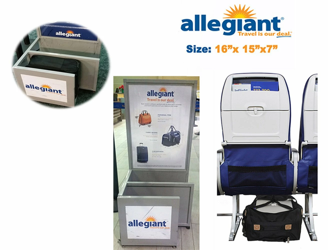 New BoardingBlue Allegiant Air Rolling Free Personal Item Under Seat (Navy) 4 New BoardingBlue Allegiant Air Rolling Free Personal Item Under Seat (Navy) - Image 2