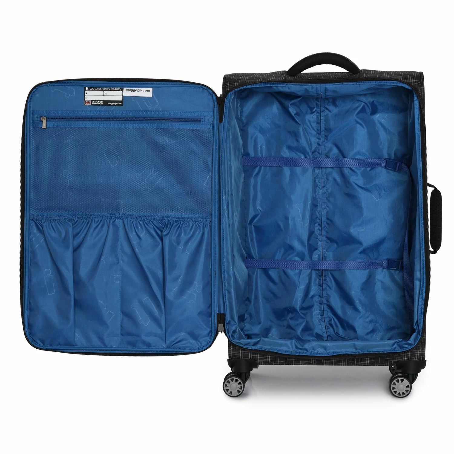 It Luggage 34.4" Stitched Squares Lightweight Case, Aqua Blue 7 It Luggage 34.4" Stitched Squares Lightweight Case, Aqua Blue - Image 5